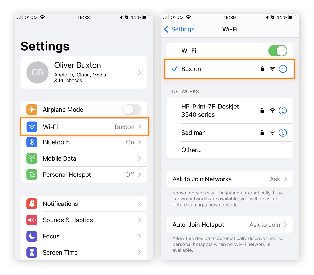 Open iOS Wi-Fi settings to manually change your IP address.