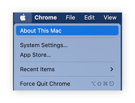 Um auf einem Mac festzustellen, wie viel RAM vorhanden ist, klicken Sie auf das Apple-Menü und wählen Sie "Über diesen Mac".