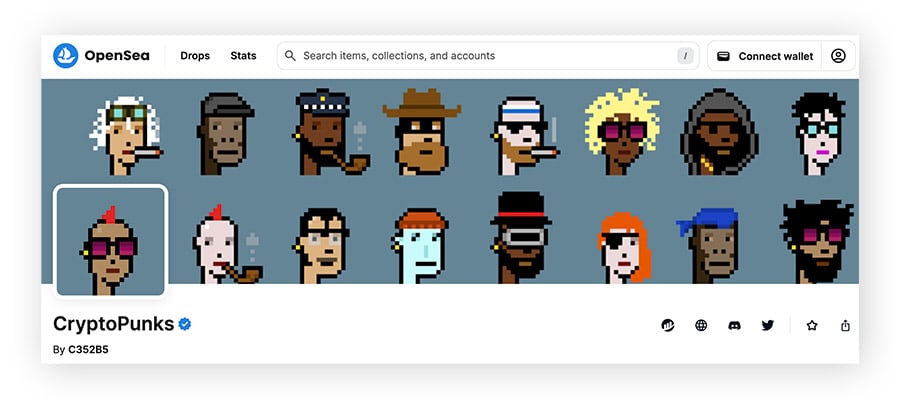 You can buy CryptoPunks NFTs on OpenSea