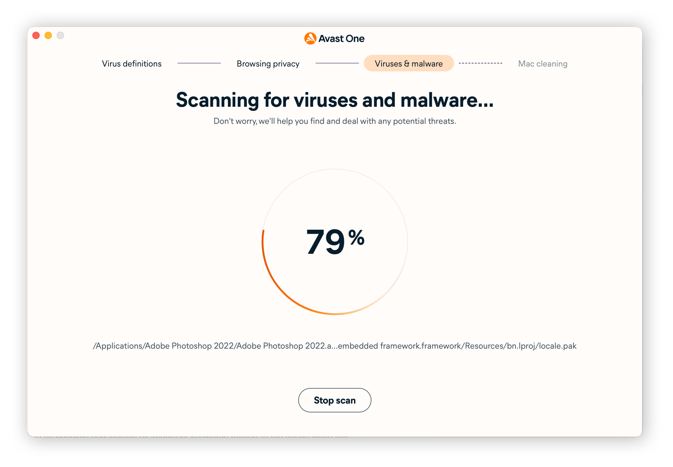 Scanning for viruses and malware with Avast One
