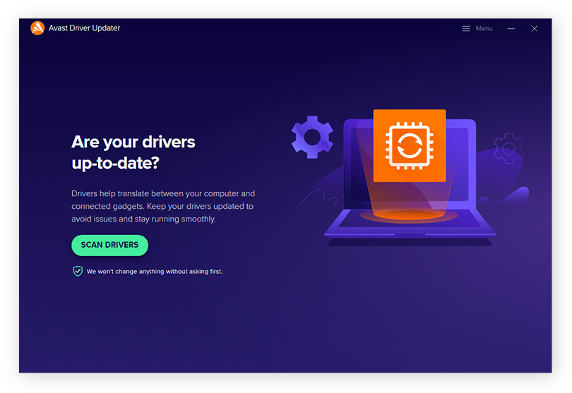 Scanning for outdated sound drivers on Windows 10 with Avast Driver Updater.