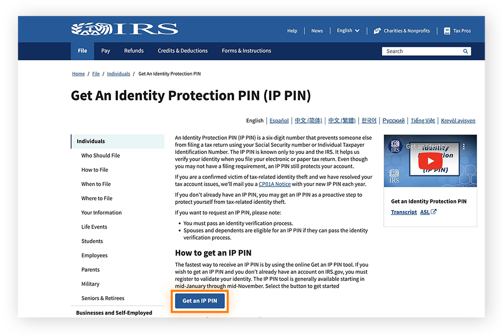 my irs pin number