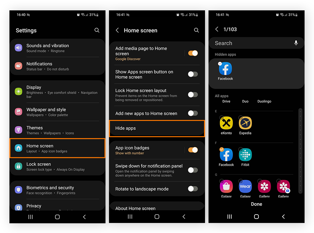 Verbergen von Android-Apps über die integrierten Einstellungen des Smartphones