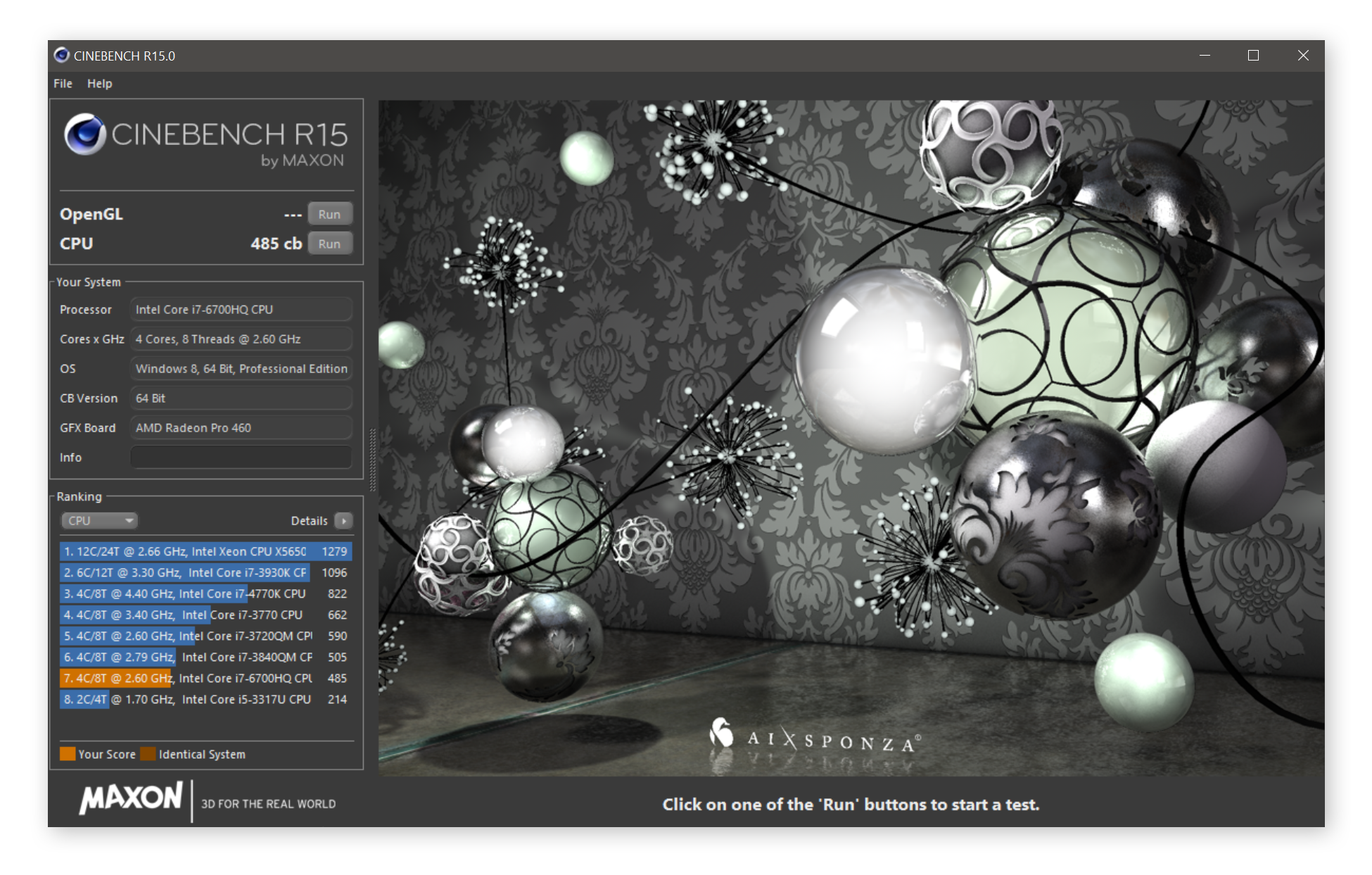 Getting baseline Cinebench results for later comparison