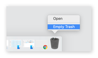 Emptying the trash in macOS