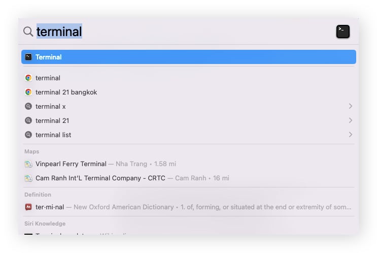 Open Terminal to start revealing hidden files on your Mac.
