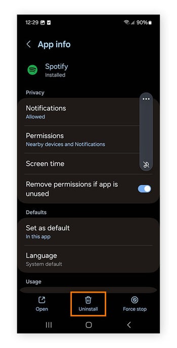 Deinstallieren unerwünschter Apps auf einem Android-Smartphone