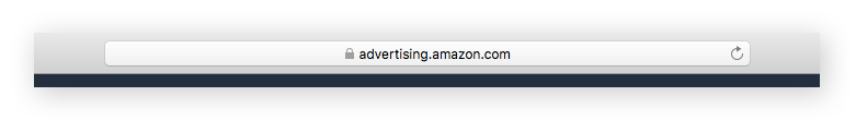 Web address bar displaying advertising.amazon.com URL