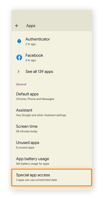 O menu de aplicativos em um telefone Android