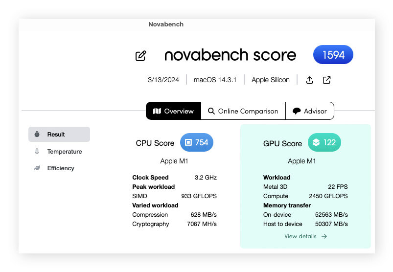 How to run a GPU diagnostic on Mac using Novabench.