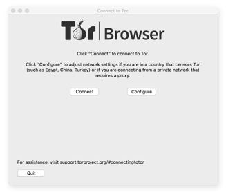 El navegador Tor ofrece varios ajustes de configuración cuando lo inicia