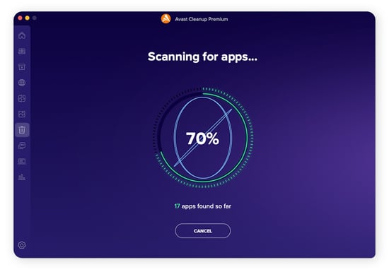 Avast Cleanup will quickly scan and find all your apps.