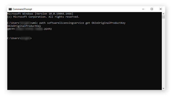 How to find your Windows product key using Command Prompt.