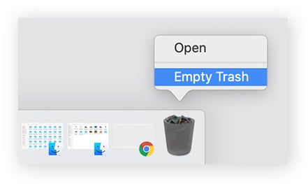 Emptying the trash in macOS