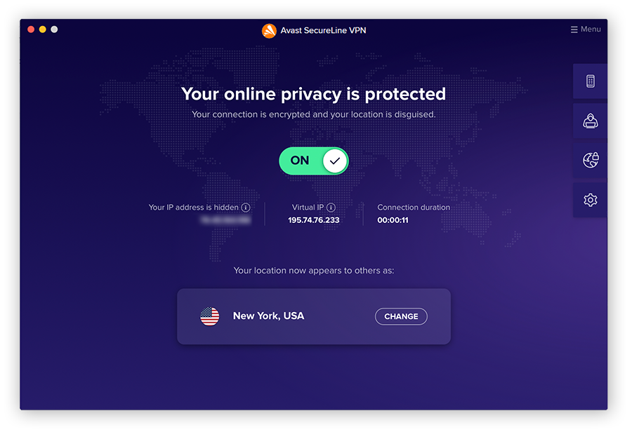 O Avast SecureLine VPN esconde seu endereço IP