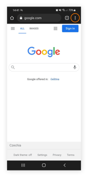 To navigate in private Android mode, open the Google Chrome app