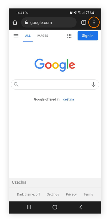 Öffnen der App „Google Chrome“ unter Android, um den Inkognito-Modus aufzurufen.