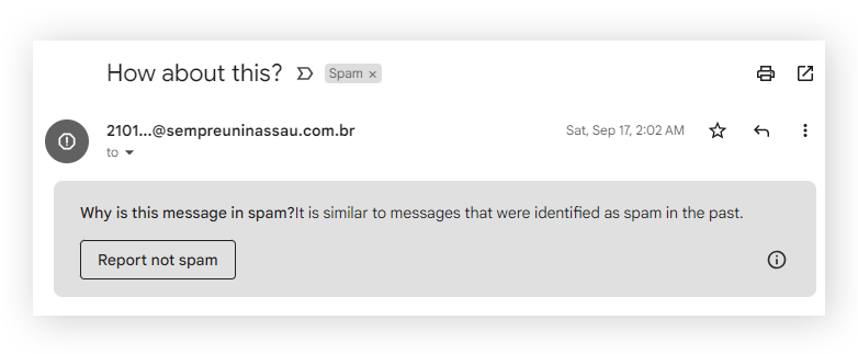 De nombreux e-mails de spam sont constitués de chiffres et de lettres aléatoires afin de masquer l’identité du spammeur.