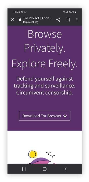 Herunterladen von Tor von der Download-Seite des Tor-Browsers.
