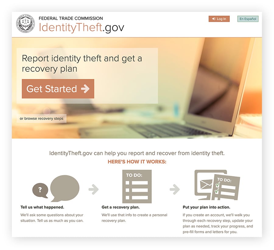 Falls Ihre Sozialversicherungsnummer gestohlen wird, melden Sie dies sofort auf identitytheft.gov.
