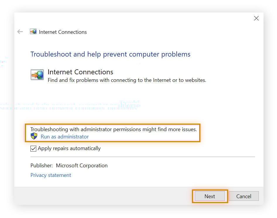 No Internet Connection