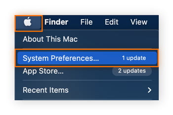 Redefinir configurações de rede no Mac usando as Preferências do sistema.