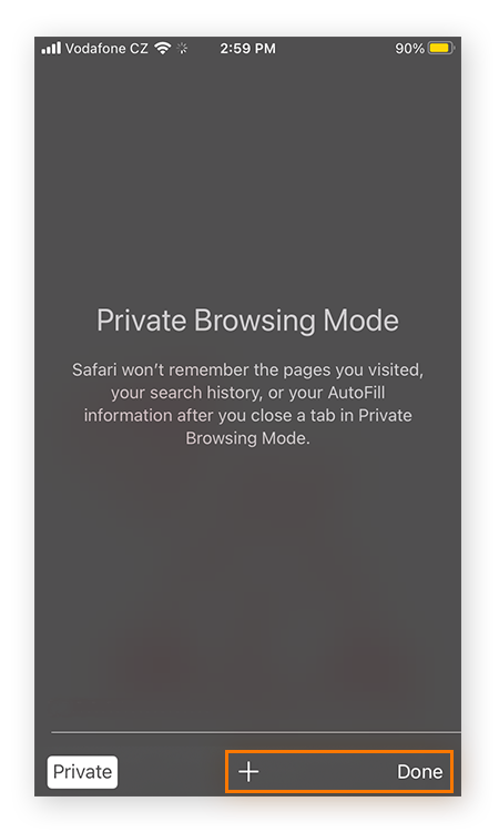 Modo de navegación privada en Safari para iOS
