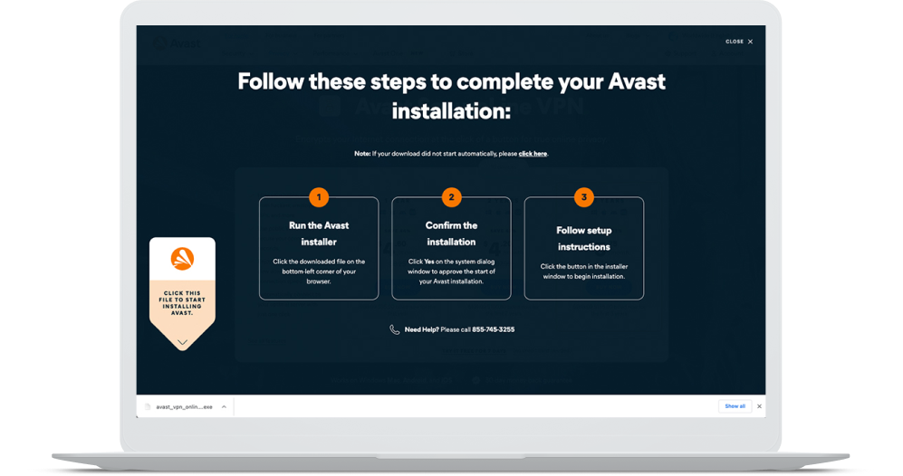 A tela inicial do Avast SecureLine VPN